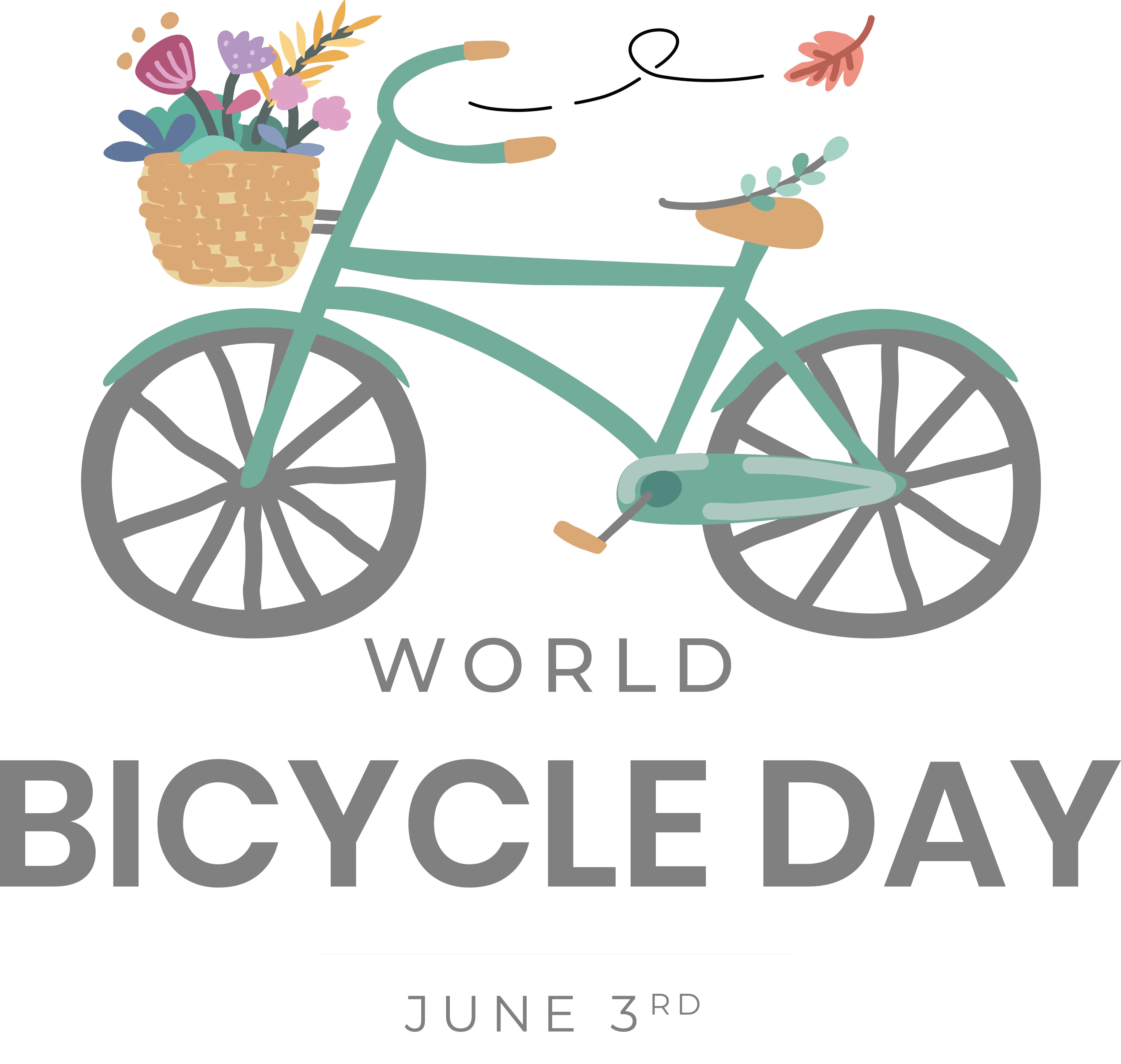 Beautiful Floral Bicycle for World Bicycle Day Poster