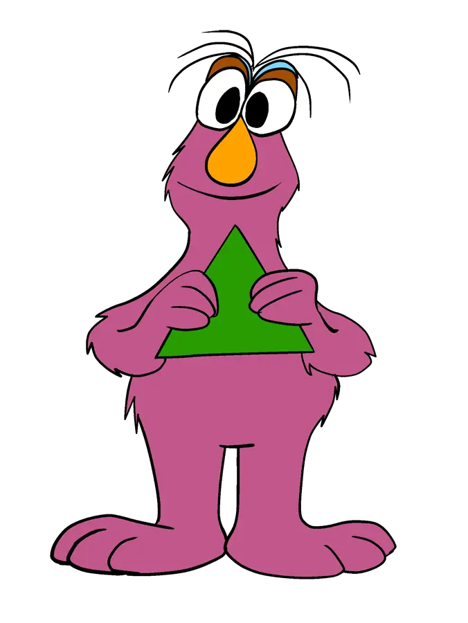 Purple Cartoon Monster with Triangle