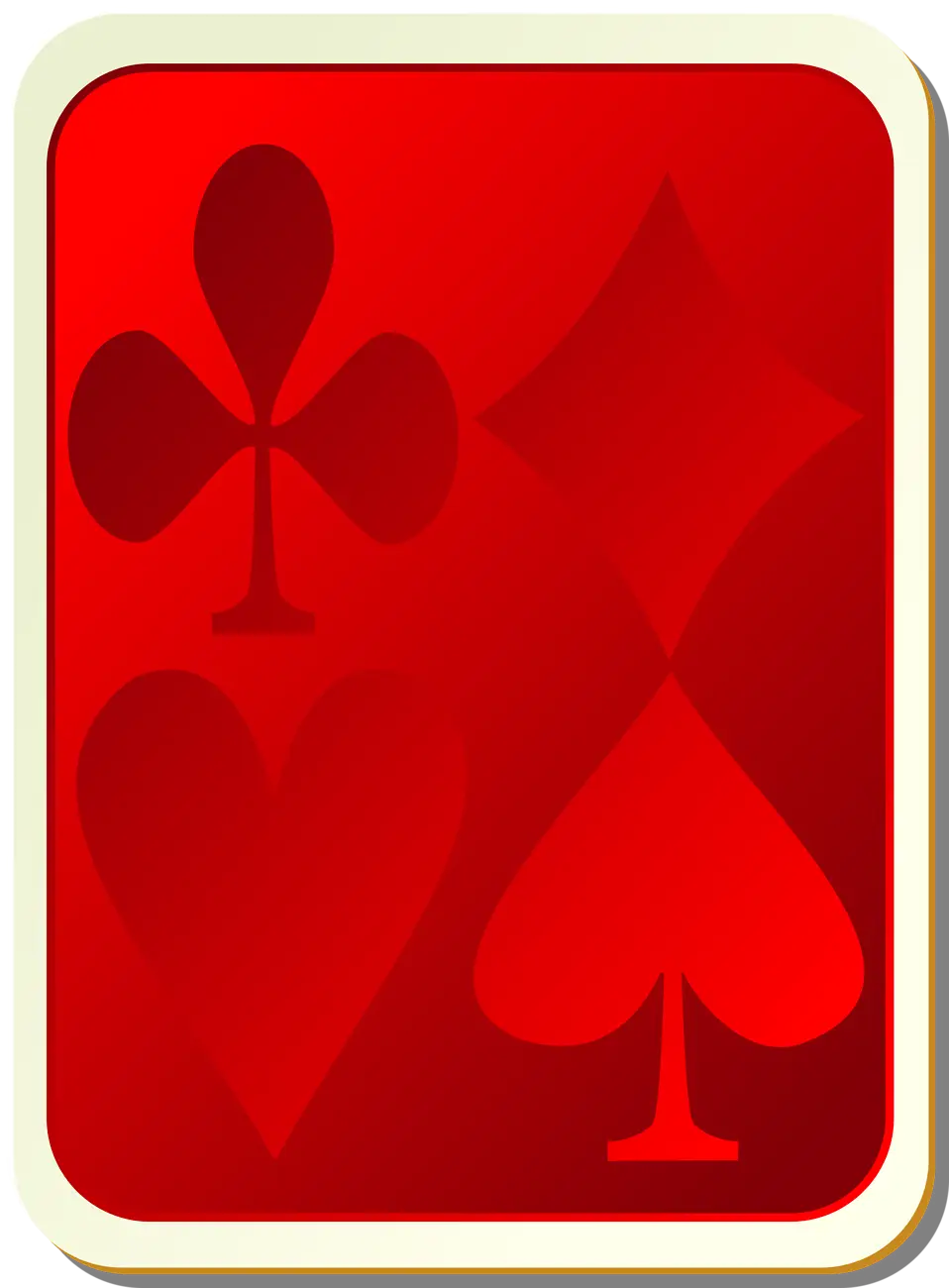 Red Card Back Design with Playing Card Symbols