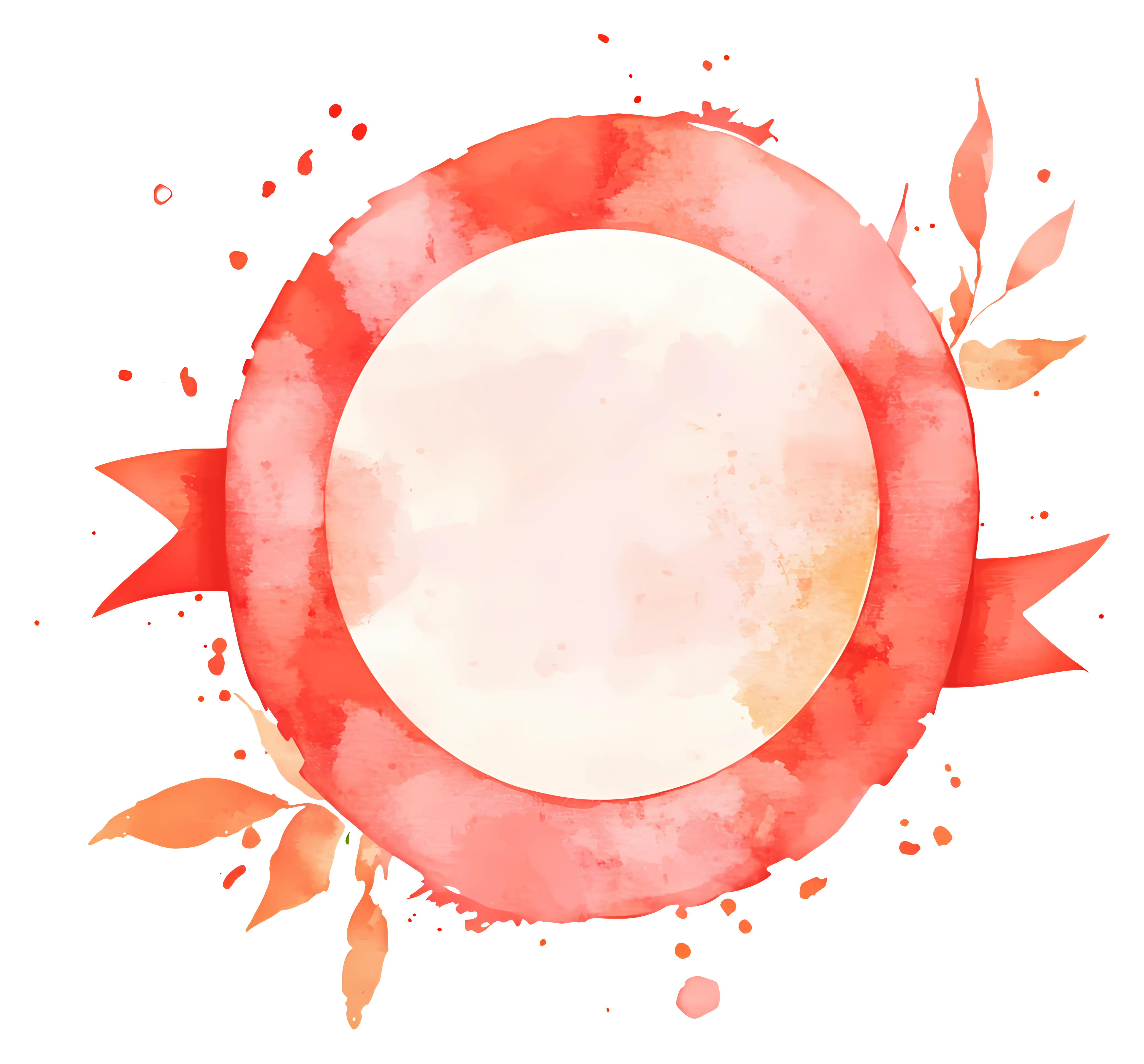 Watercolor Circular Frame