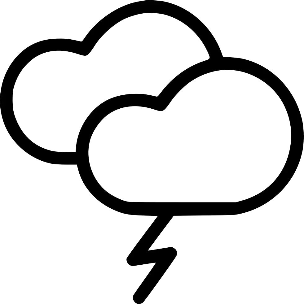 Graphic Illustration of Clouds with Lightning