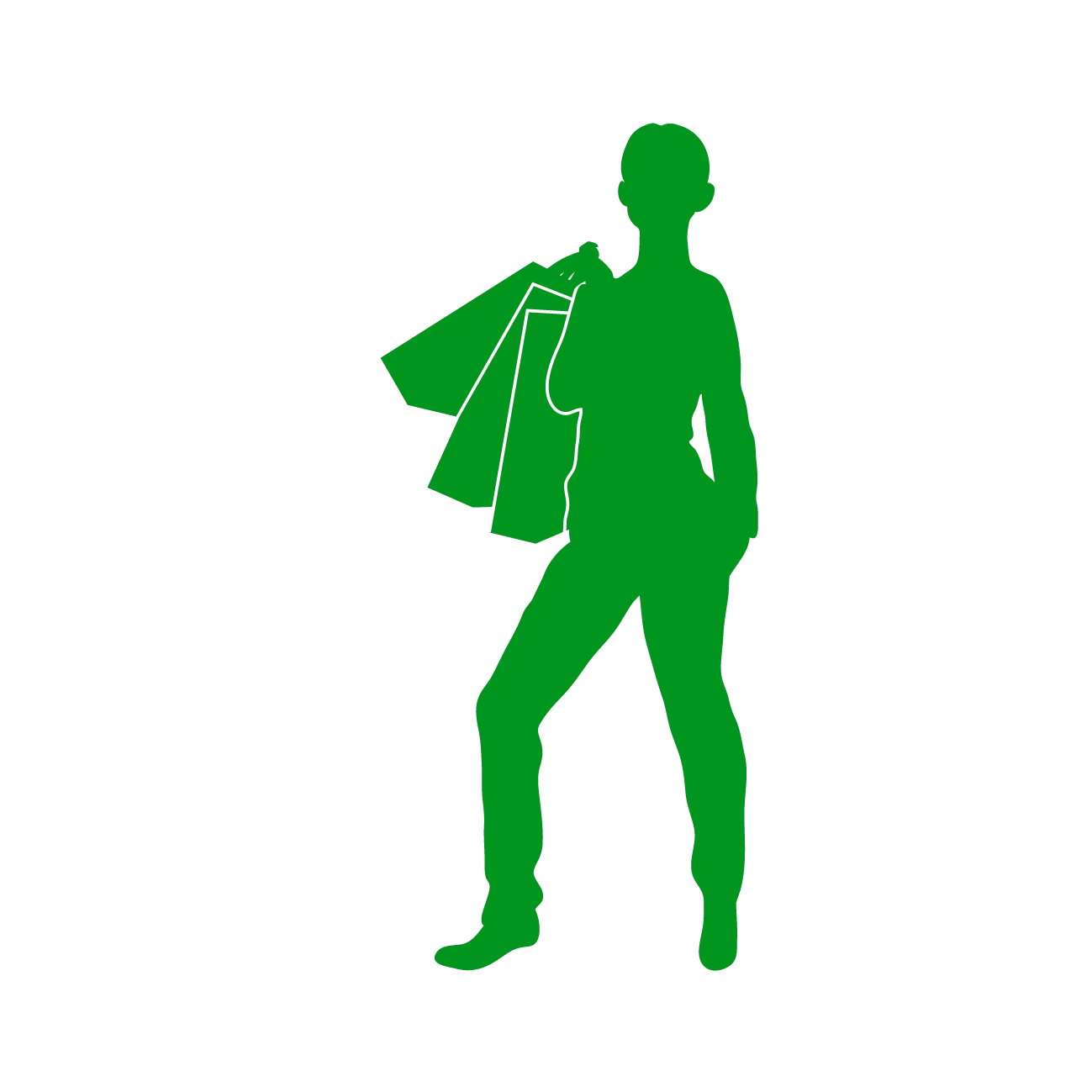 Silhouette of a Woman Carrying Shopping Bags