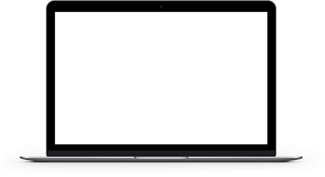 Black Laptop on Transparent Background