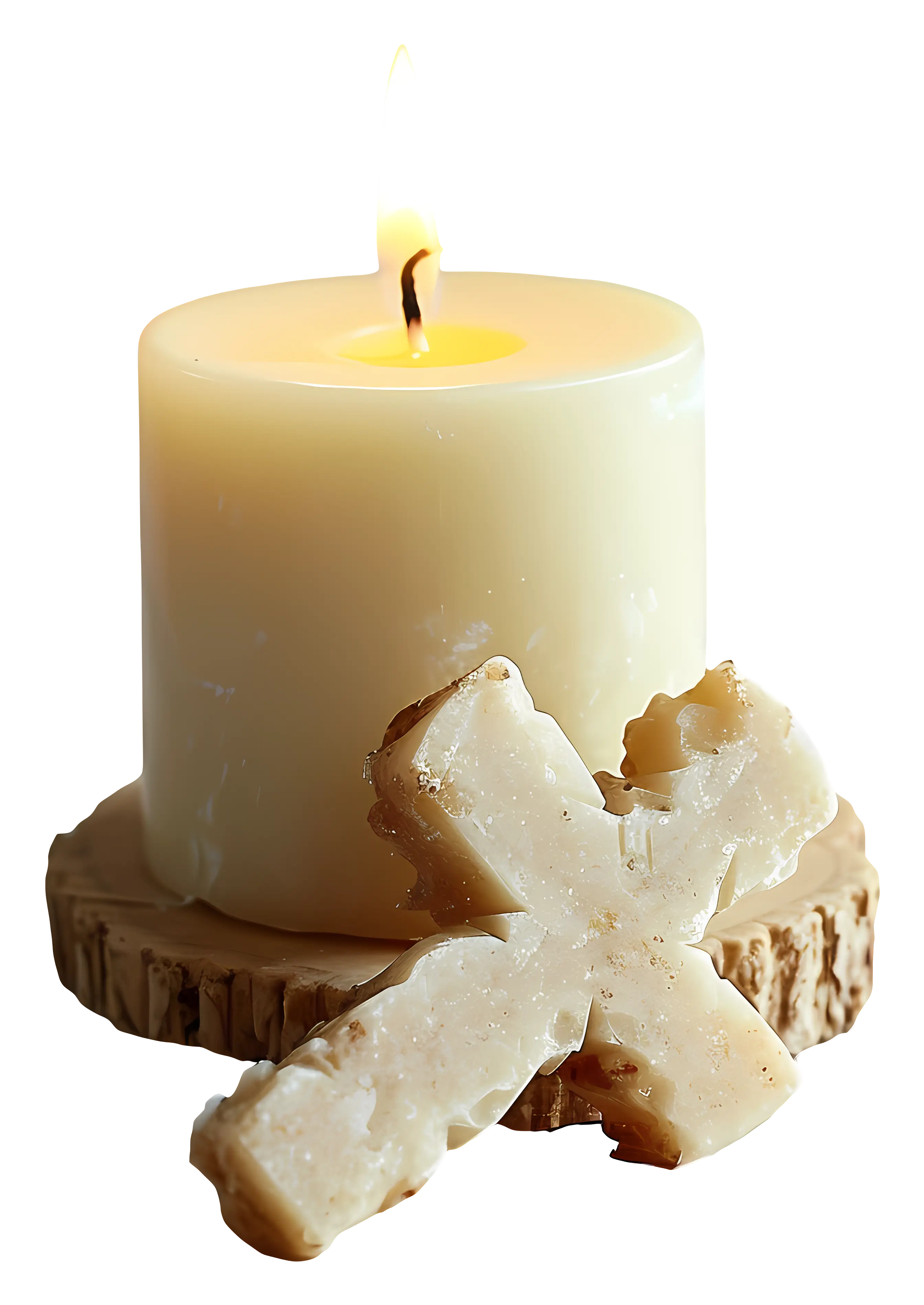 Candle with Cross for Religious Ceremony