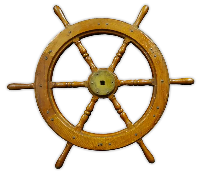 Wooden Ship Steering Wheel Illustration