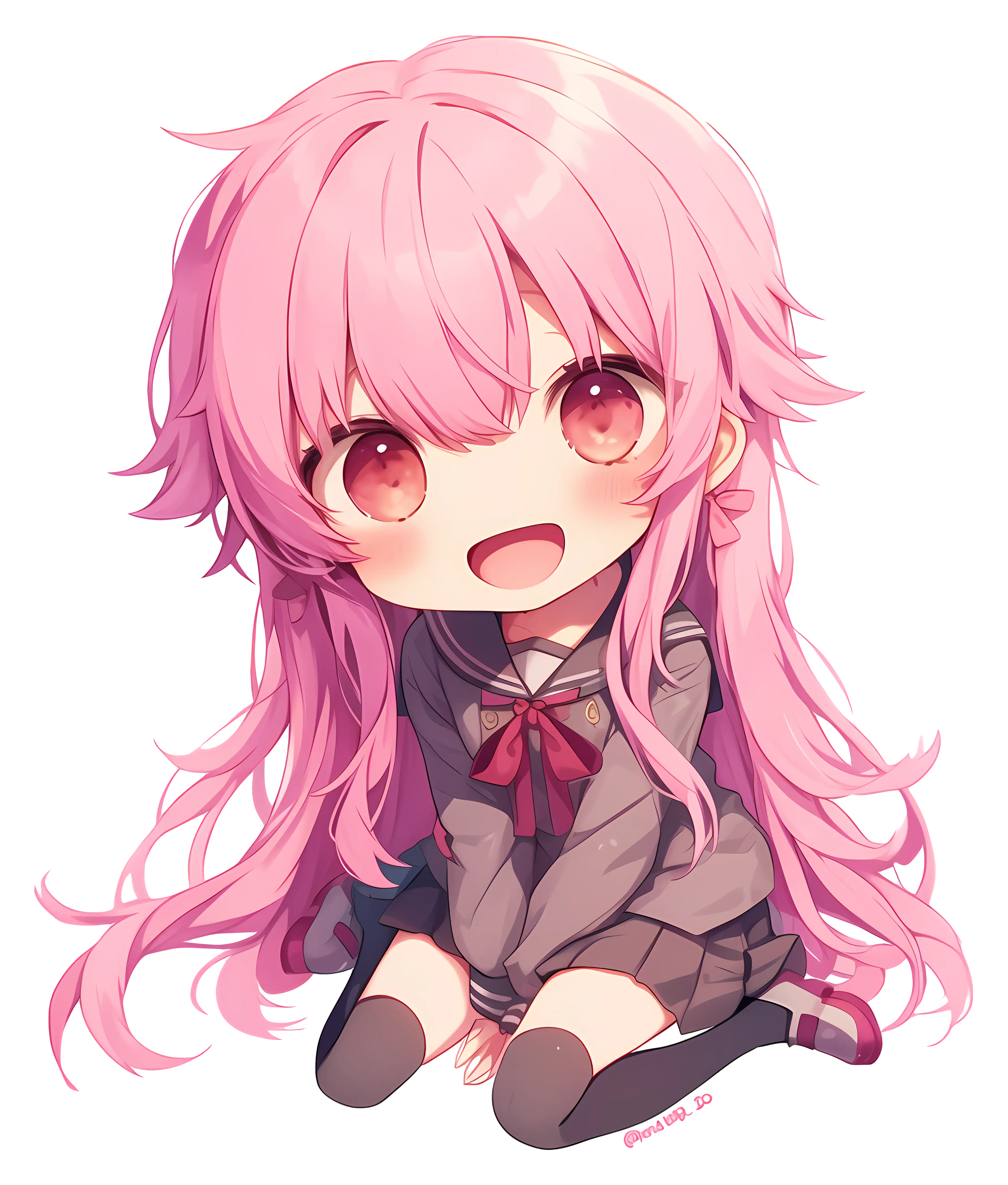 Cute Pink-haired Anime Girl