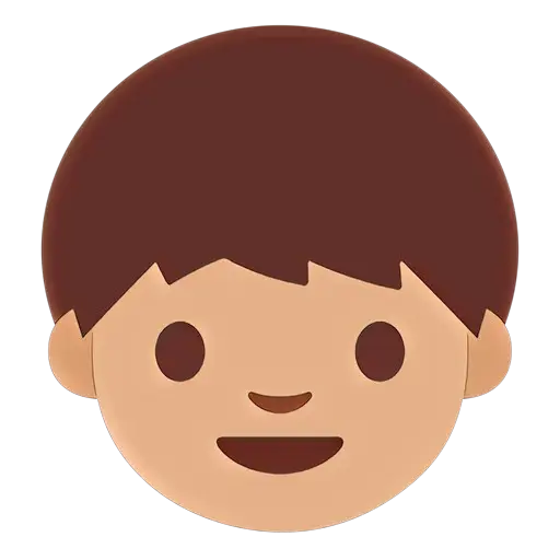 Smiling Boy Emoji with Brown Hair