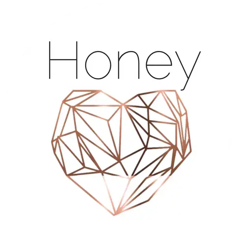 Geometric Heart with &#039;Honey&#039; Text