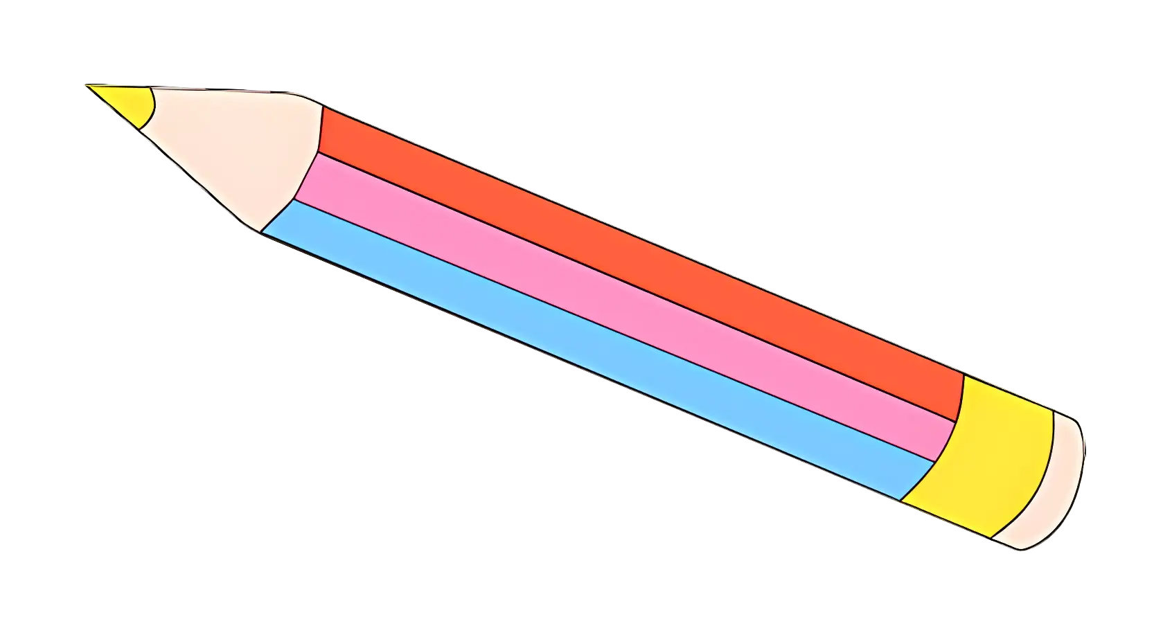 Multicolored Pencil for Art and Creativity