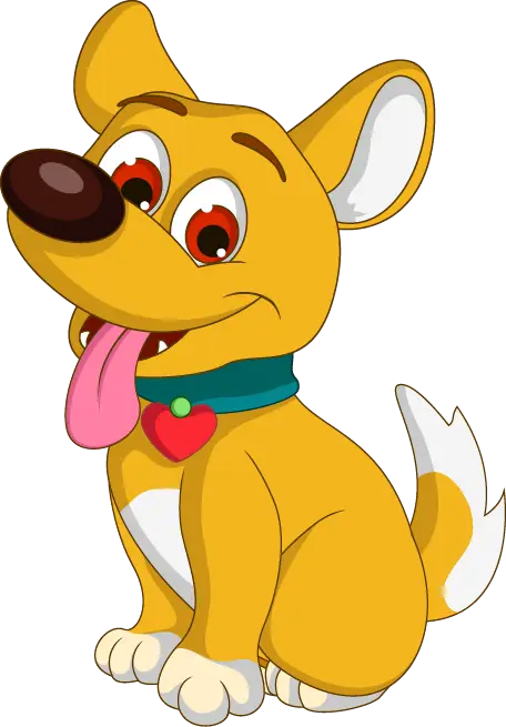 Yellow Dog Cartoon Illustration