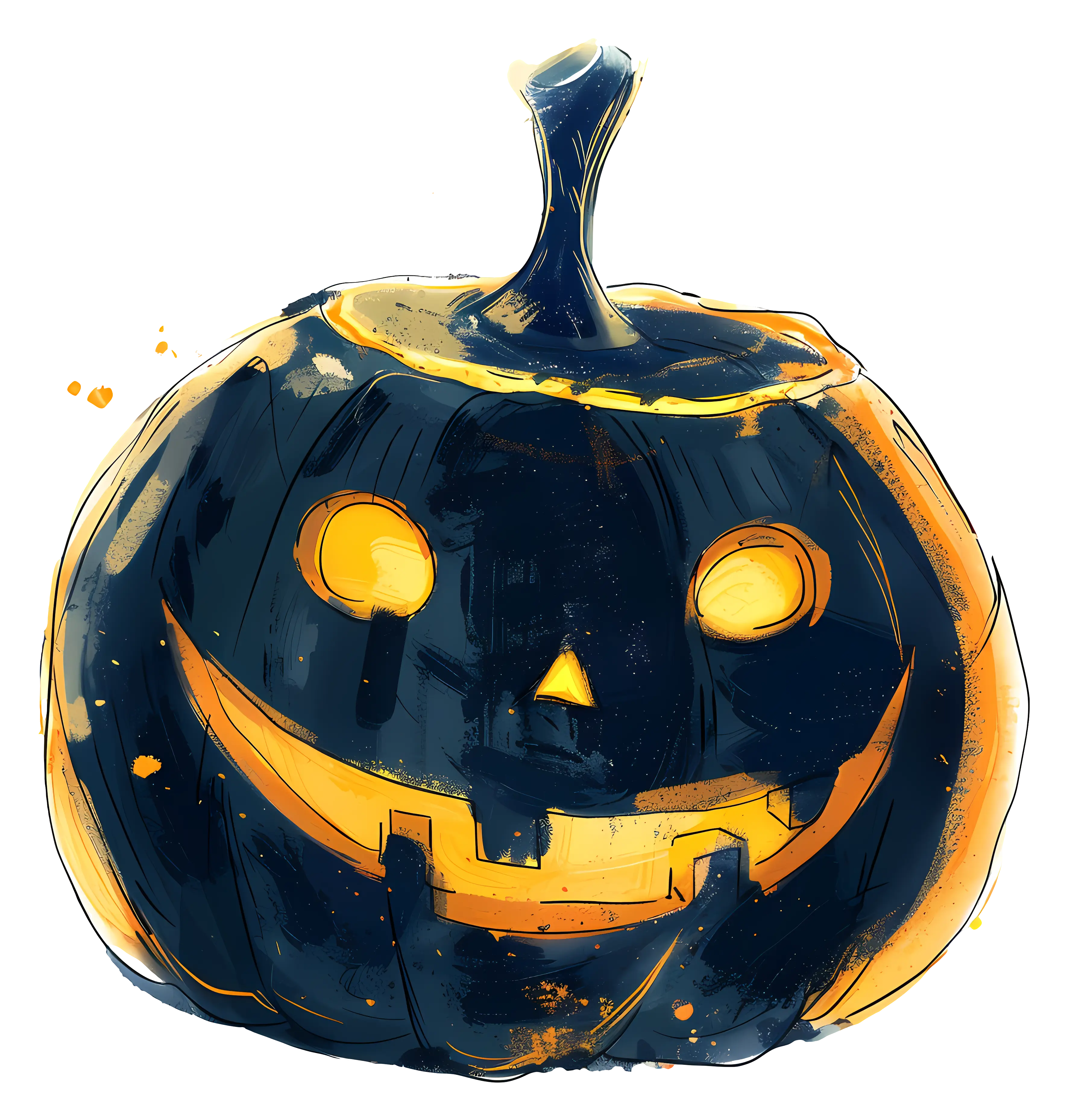 Spooky Glowing Jack-o&#039;-Lantern Illustration