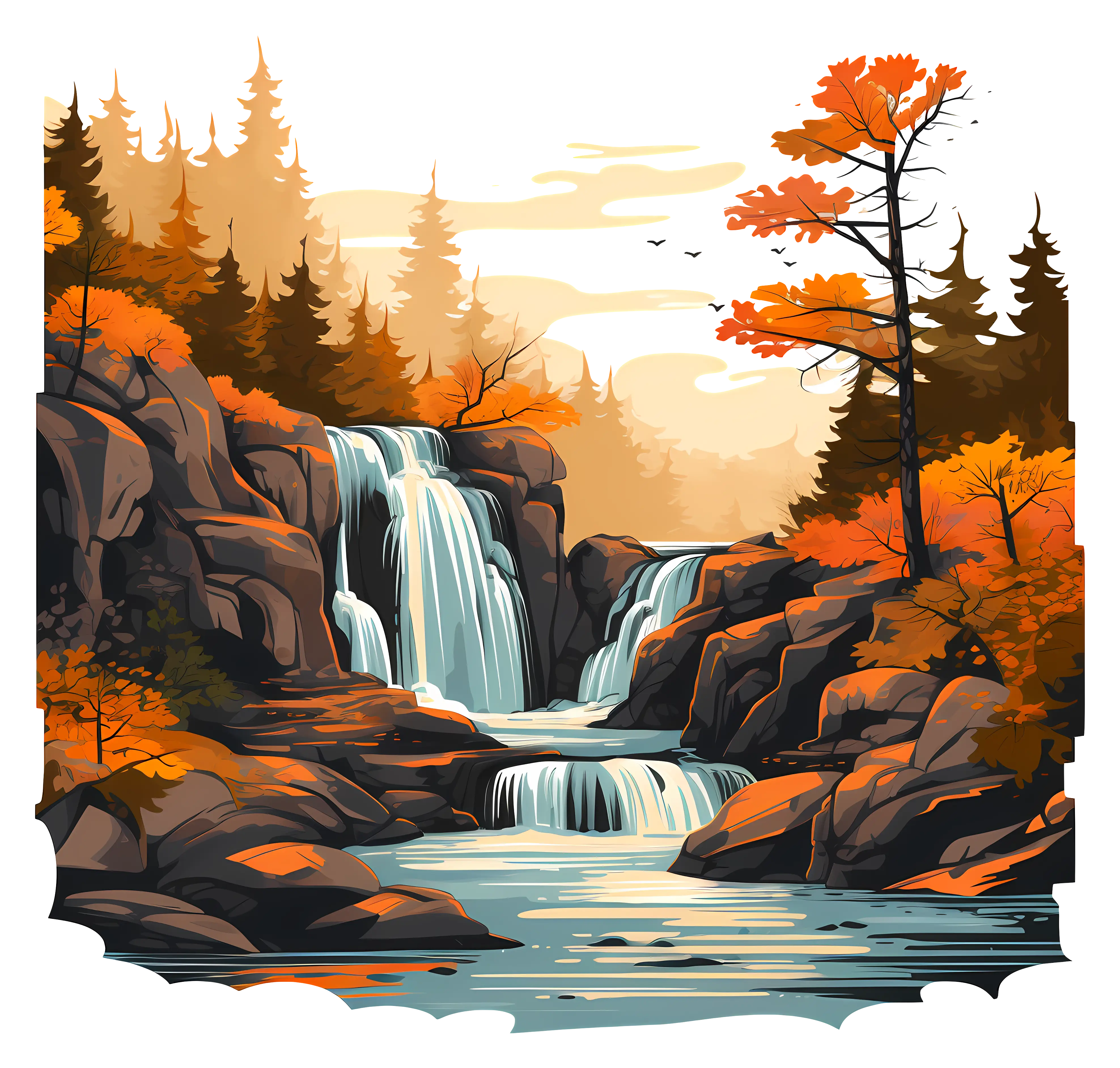 Autumn Forest Waterfall