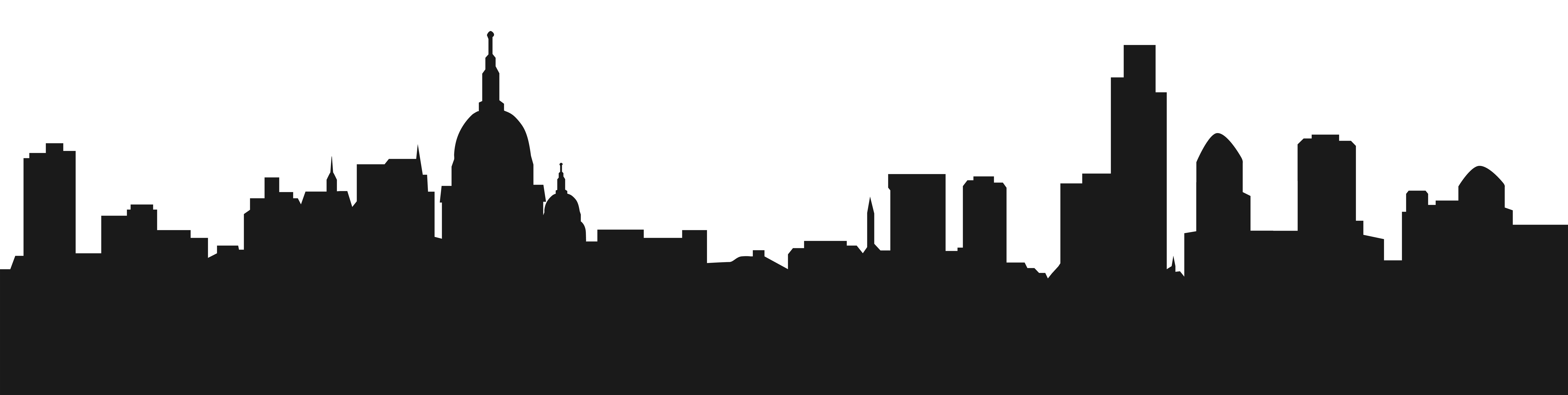 City Skyline Silhouette in Black