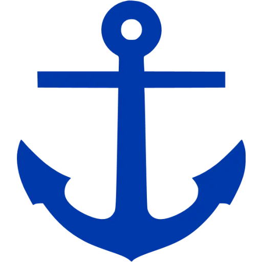 Blue Nautical Anchor Symbol