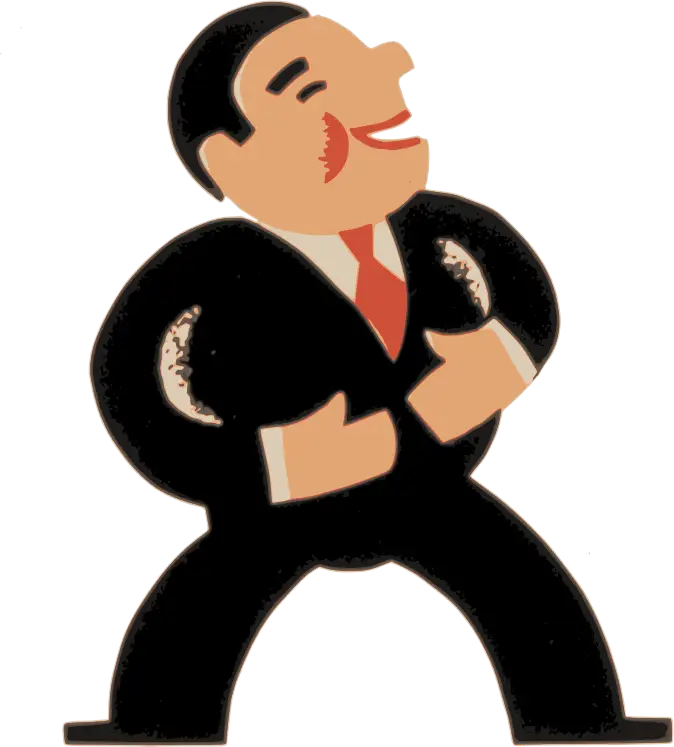 Cartoon Person in Black Suit Illustration
