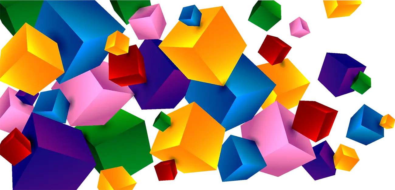 Colorful 3D Geometric Cubes