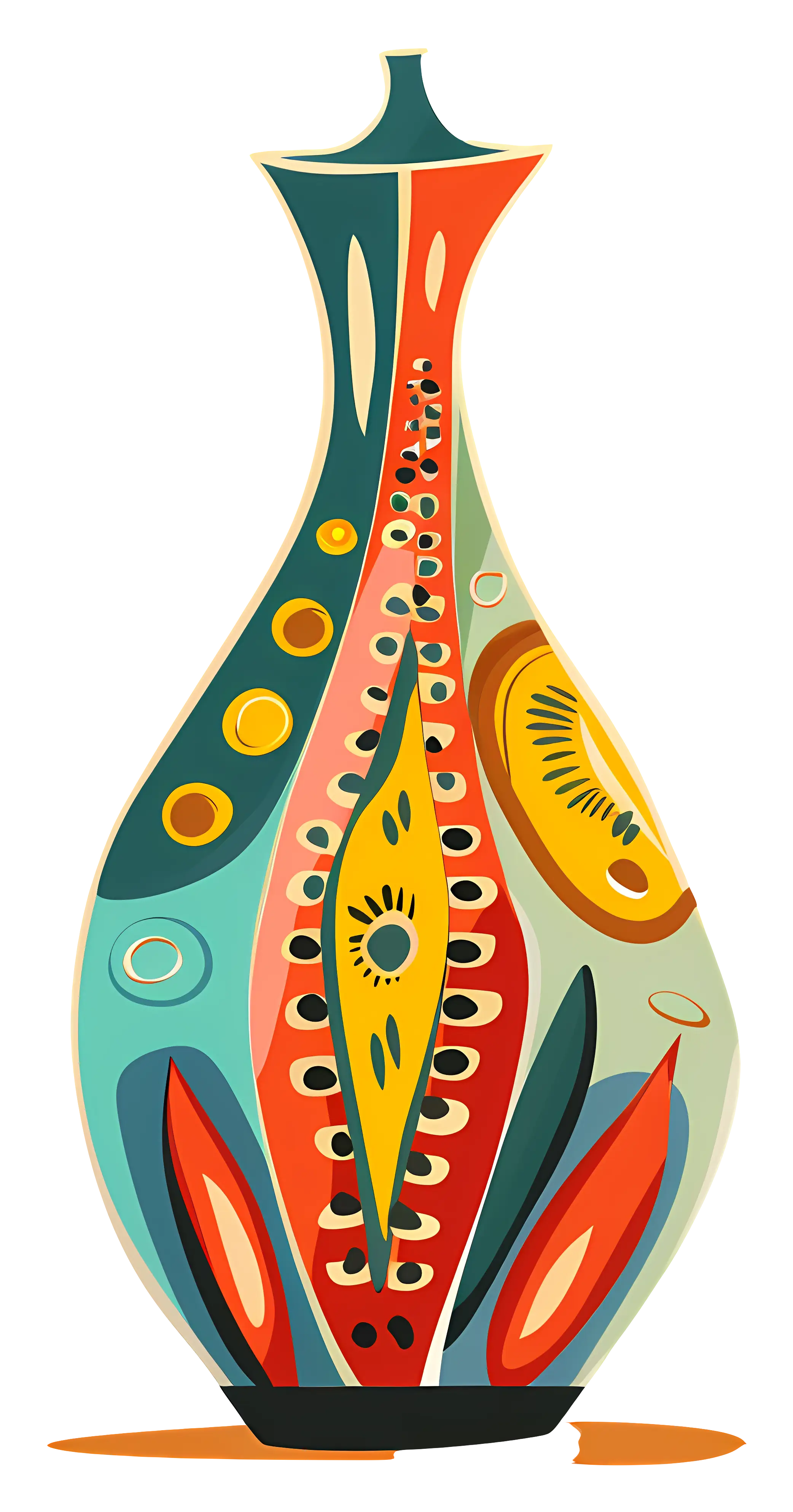 Colorful Patterned Decorative Vase