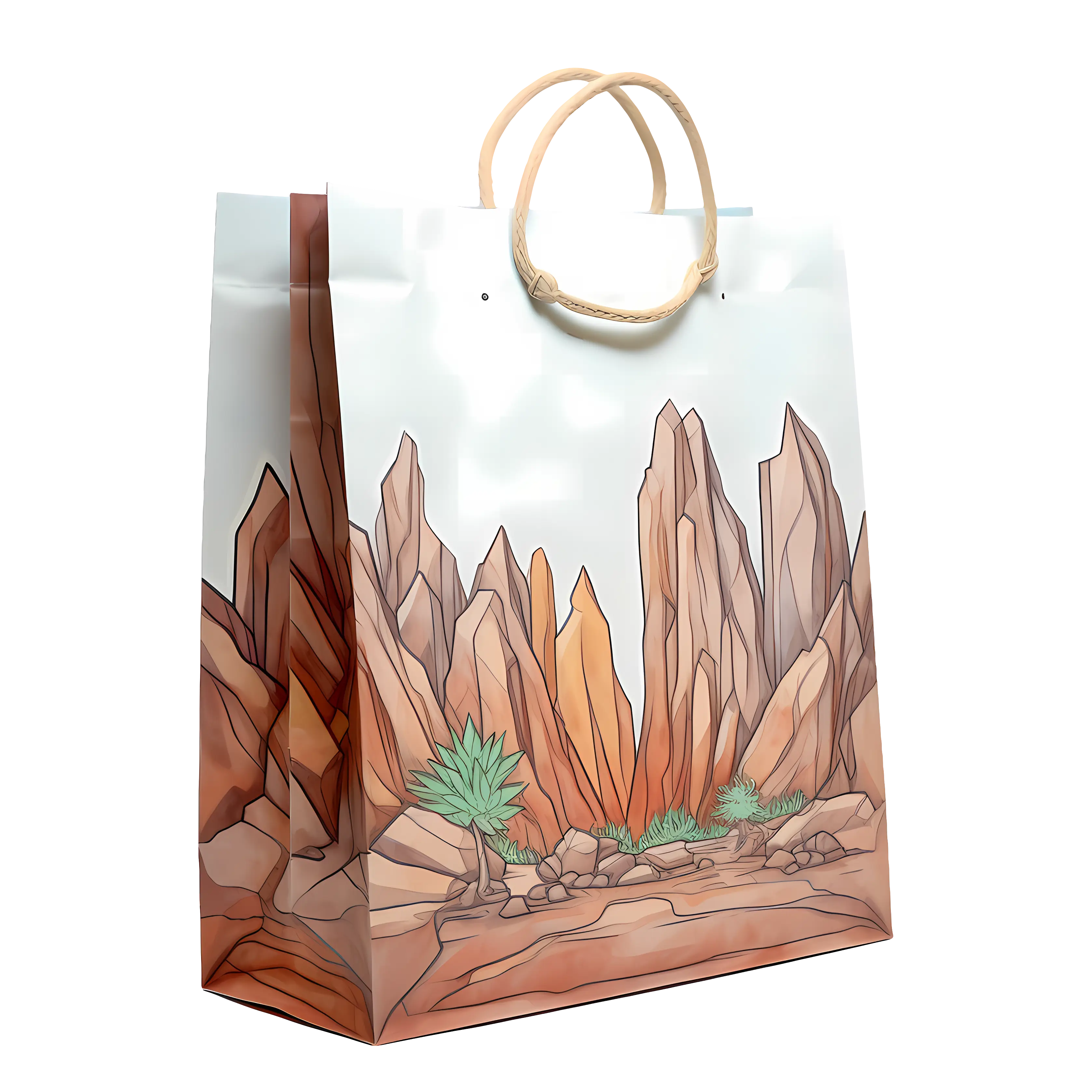 Desert-Themed Decorative Gift Bag