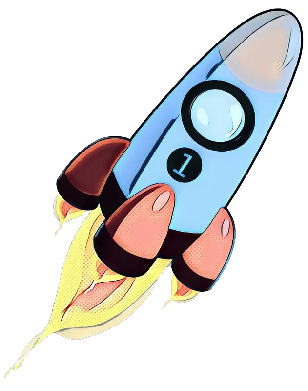 Colorful Cartoon Rocket Launching