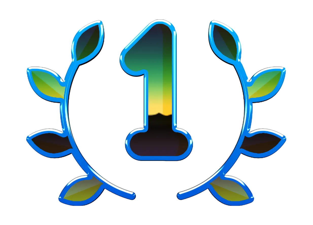 Number One Symbol with Laurel