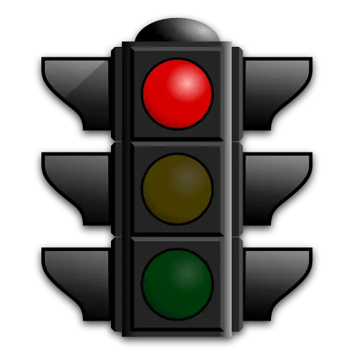 Traffic Light with Red Signal Illuminated