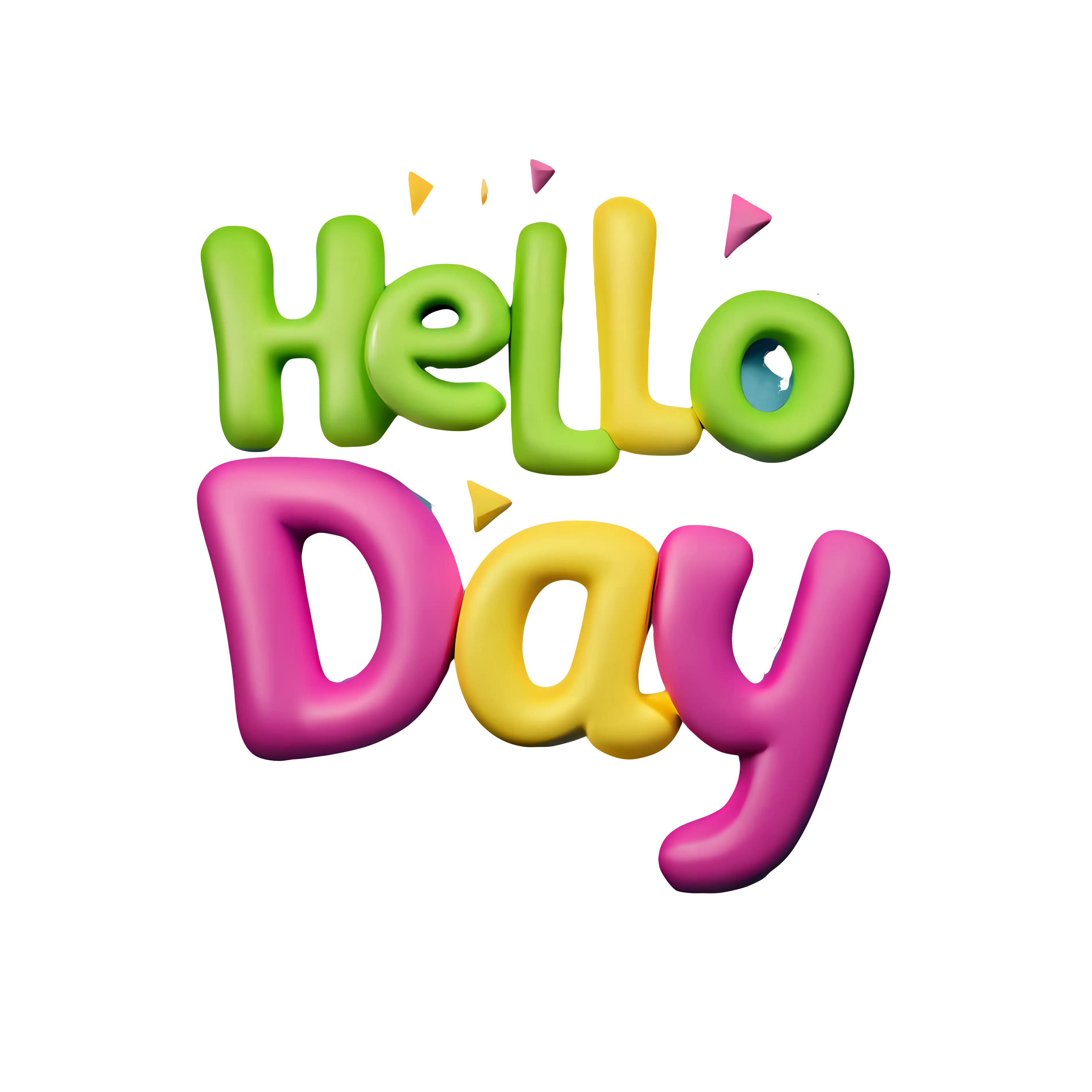 Colorful Hello Day Text