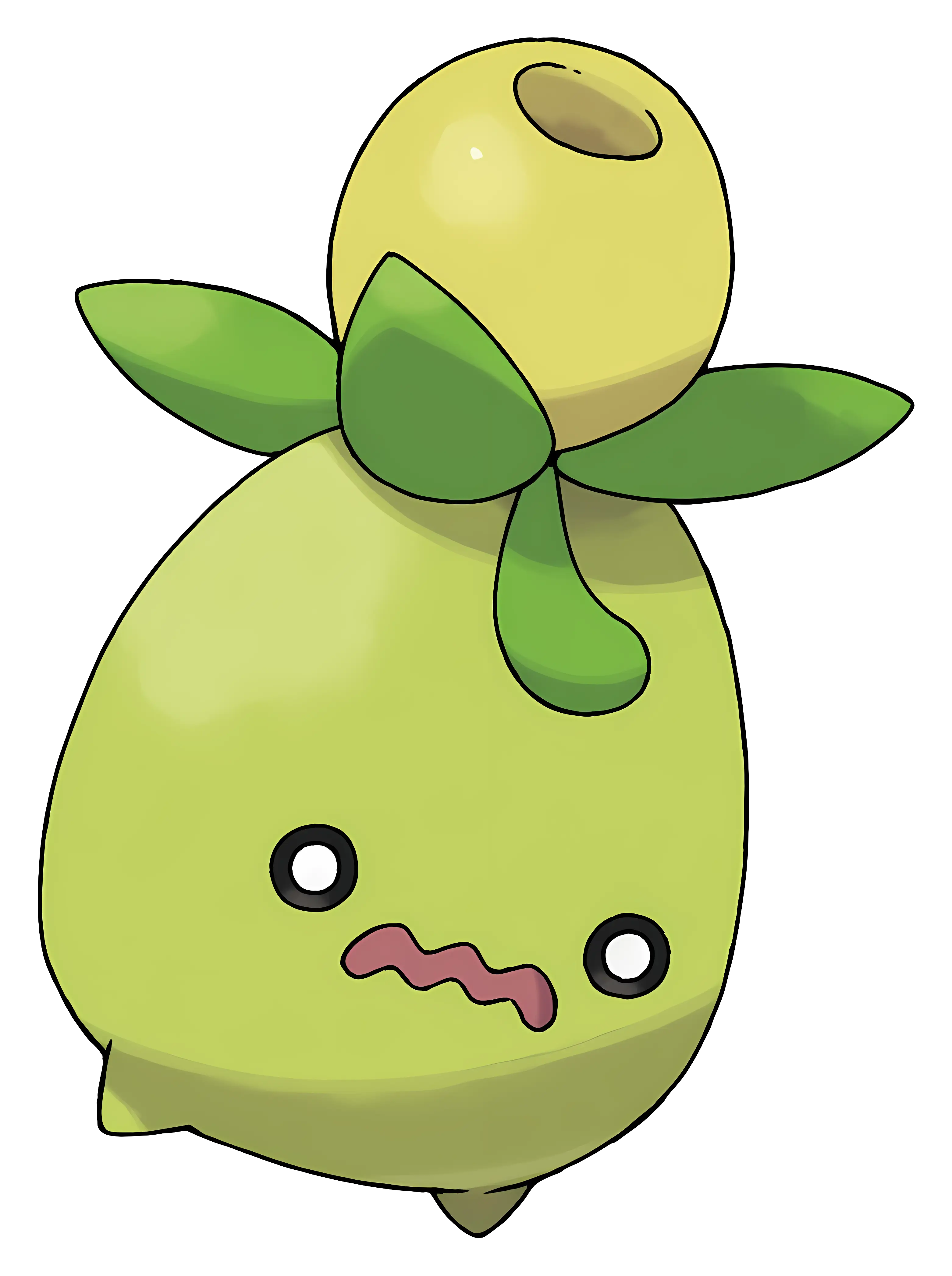 Cute Green Creature with Leaf