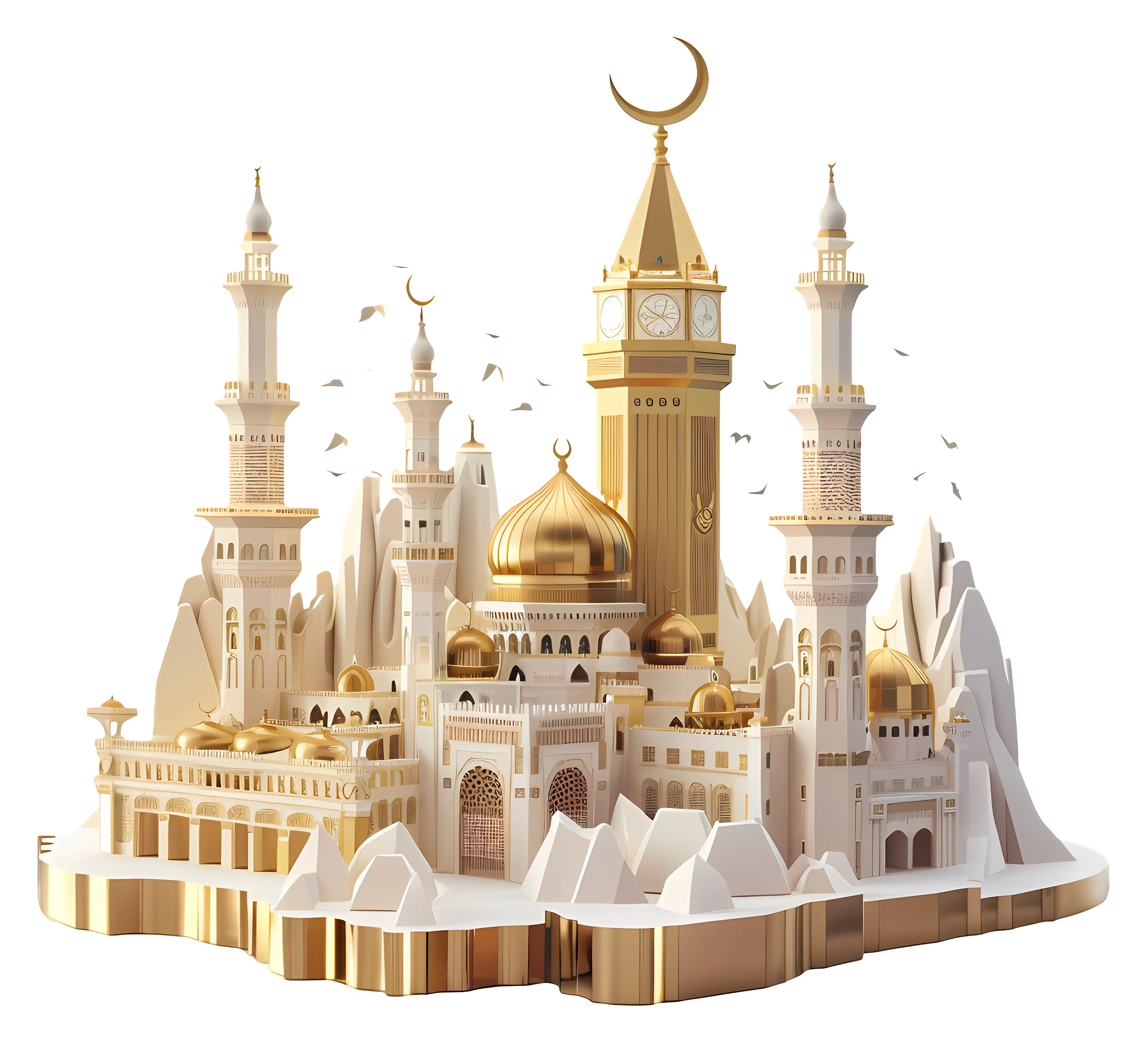 Golden Mosque with Minarets