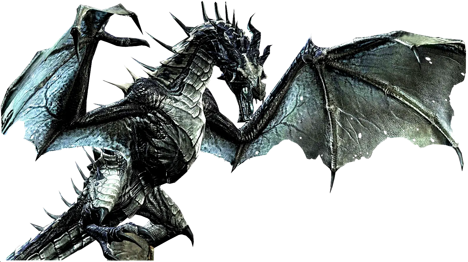 Mythical Dragon with Spikes and Wings