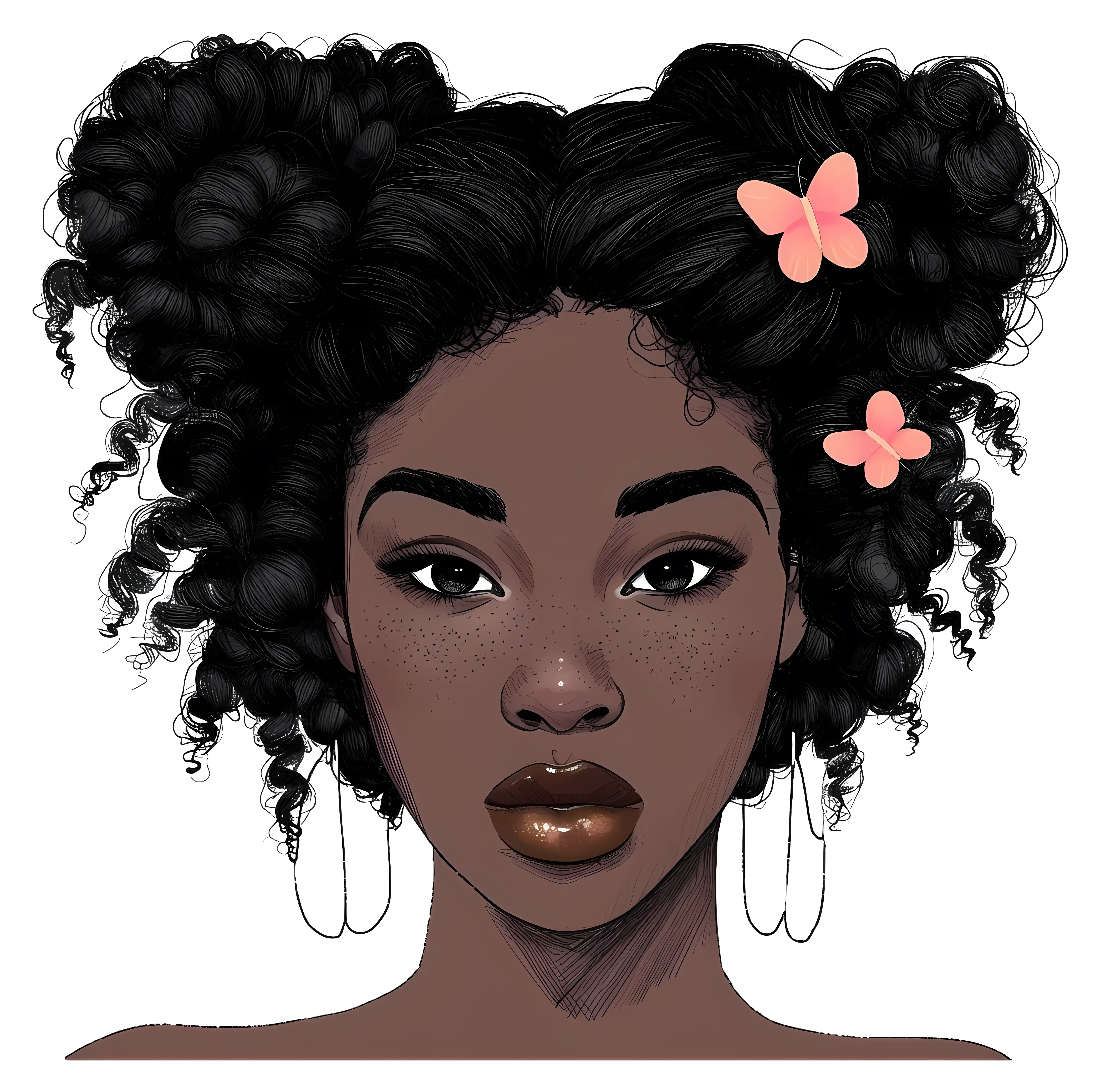 Woman with Butterfly Hair Decoration