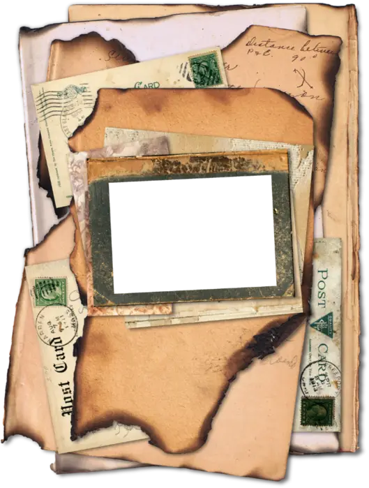 Vintage Letters and Postcards Collage Artwork