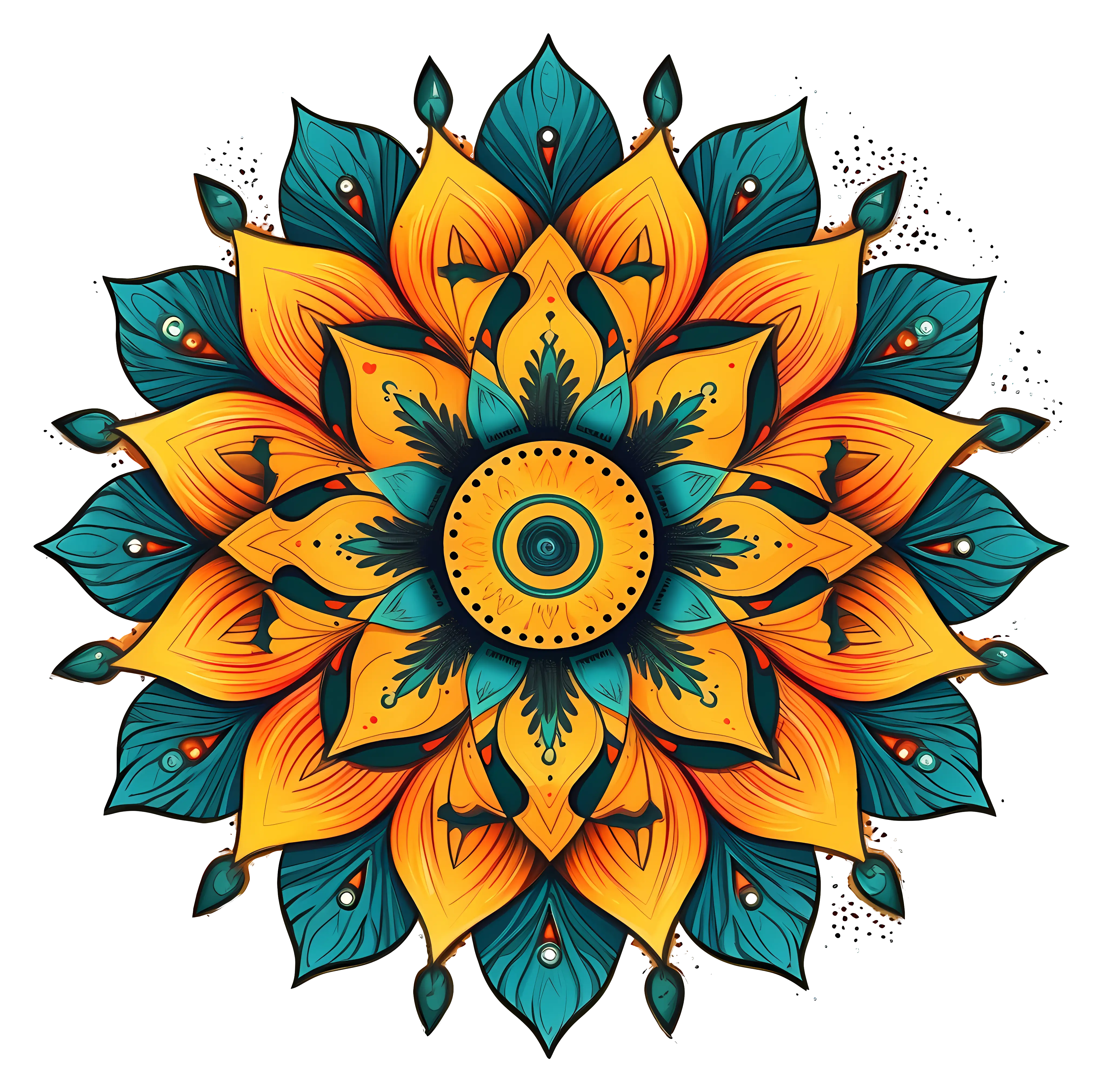 Beautiful Mandala Art with Yellow and Green Design