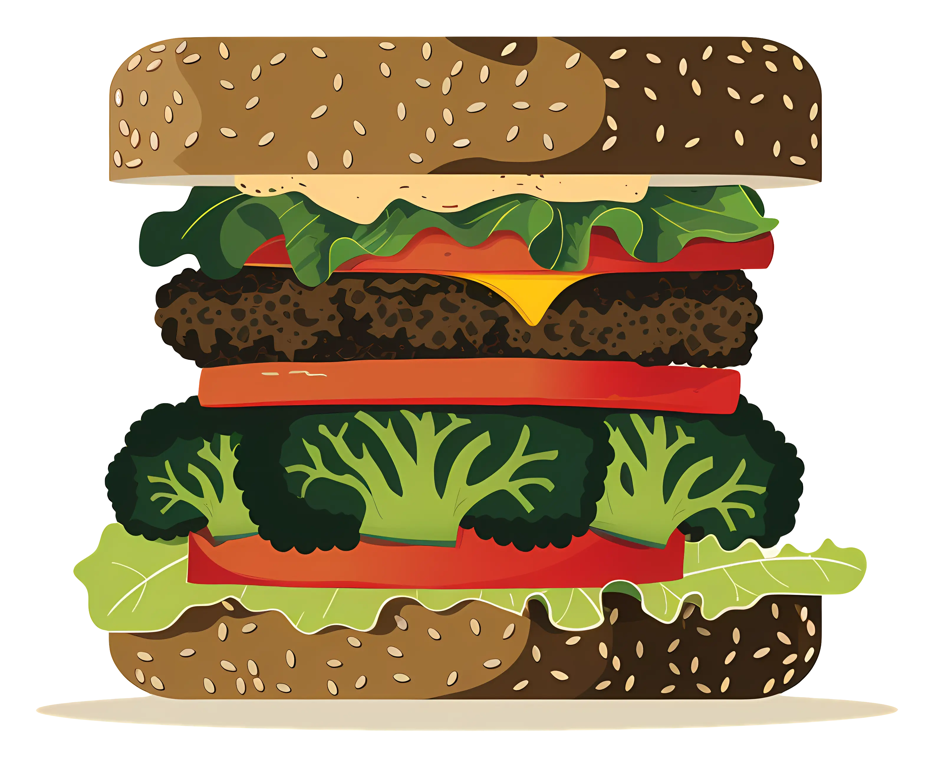 Vegetable Burger with Broccoli