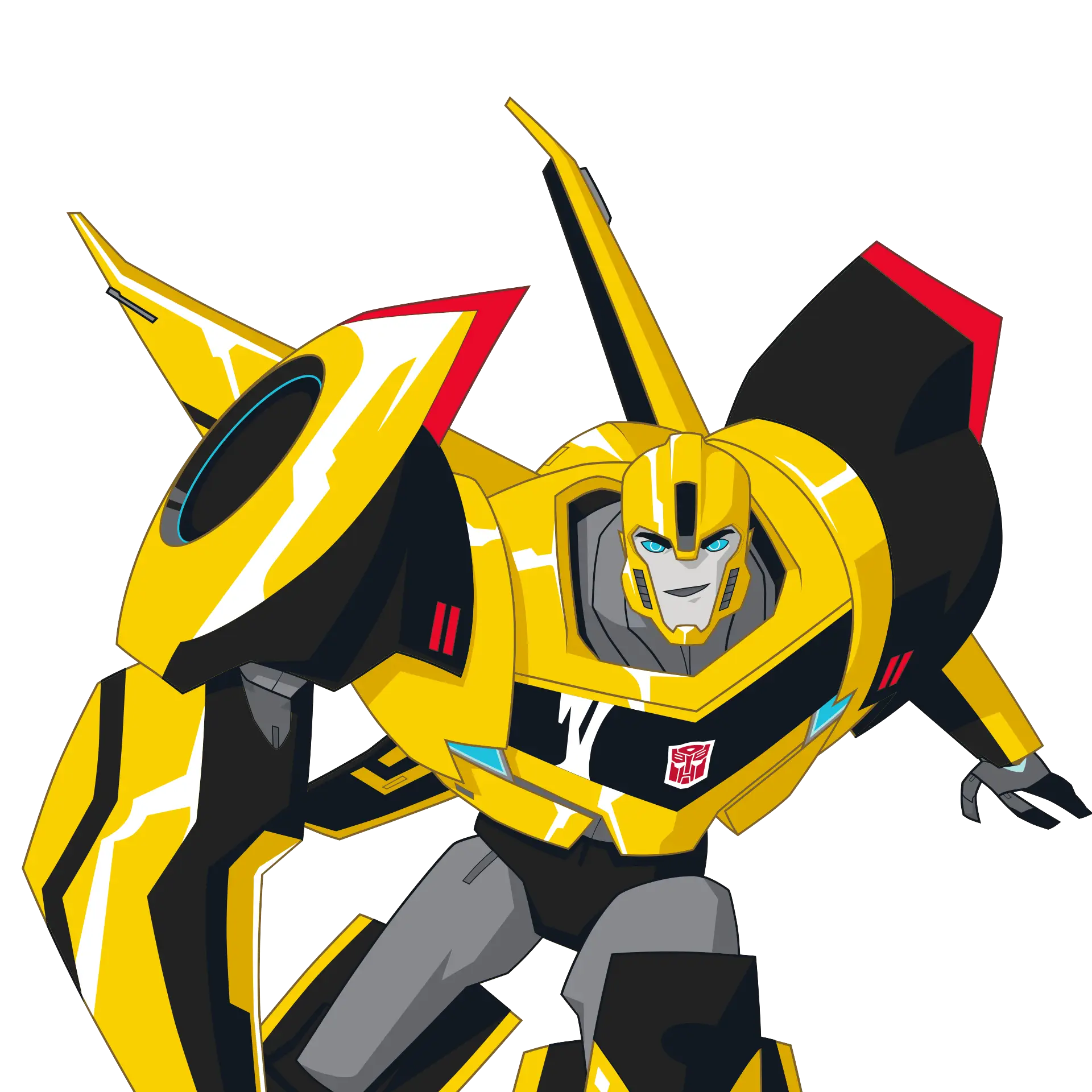 Yellow Futuristic Robot Cartoon Illustration