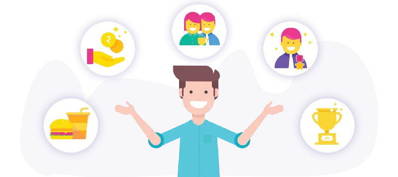 Man Juggling Multiple Icons