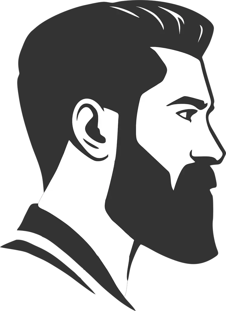 Silhouette of a Bearded Man