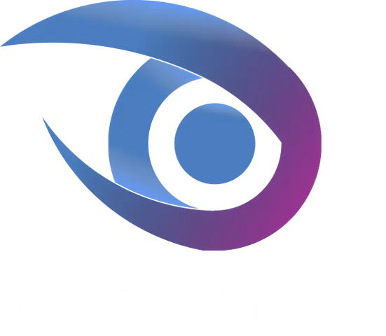 Stylized Blue and Purple Eye Logo
