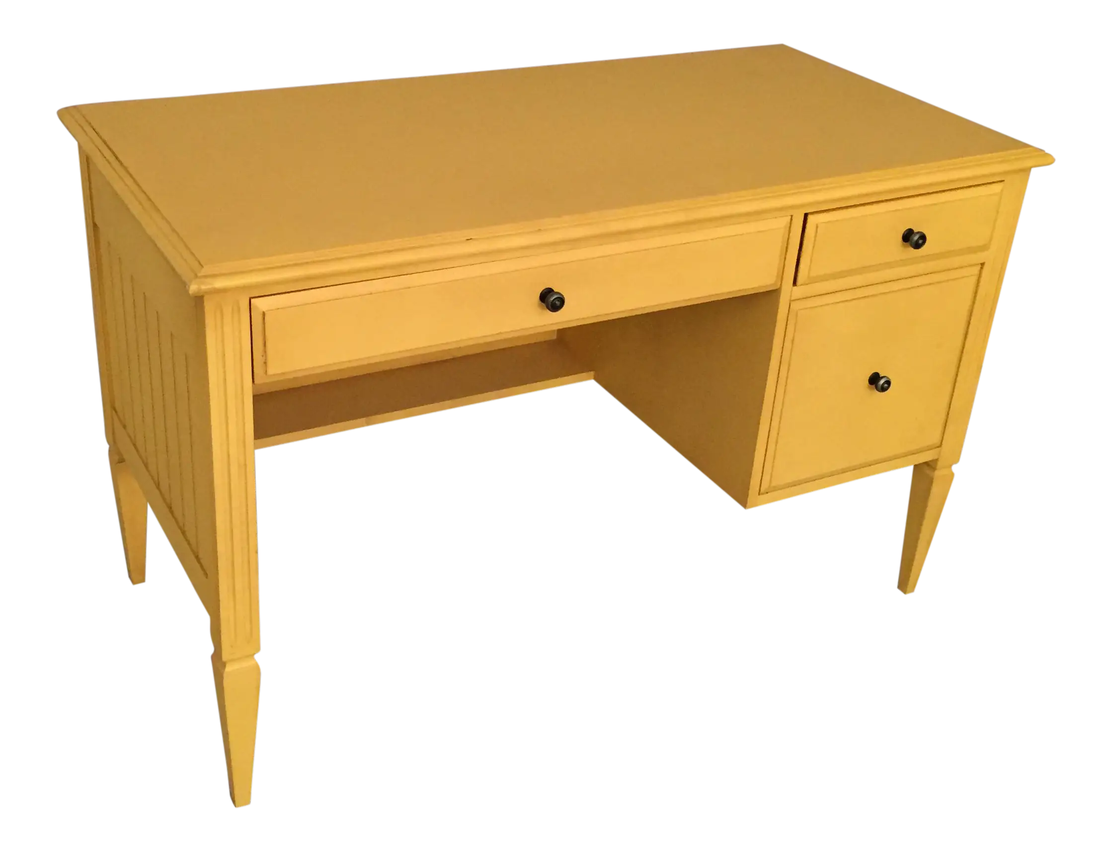 Yellow Desk with Drawers for Workspace