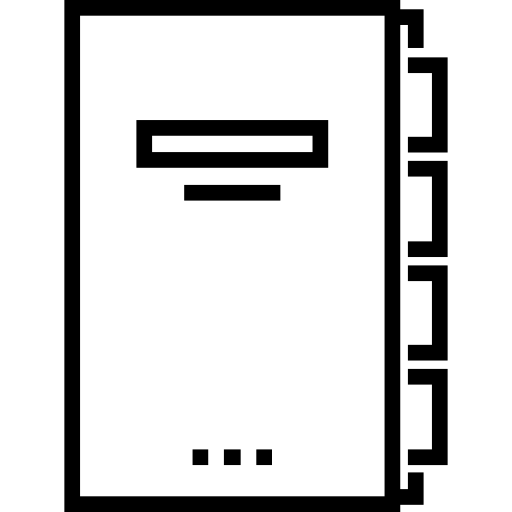 Black Outline of a Tabbed Notebook