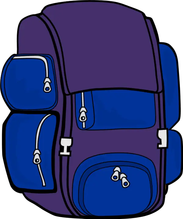 Purple and Blue Backpack Illustration