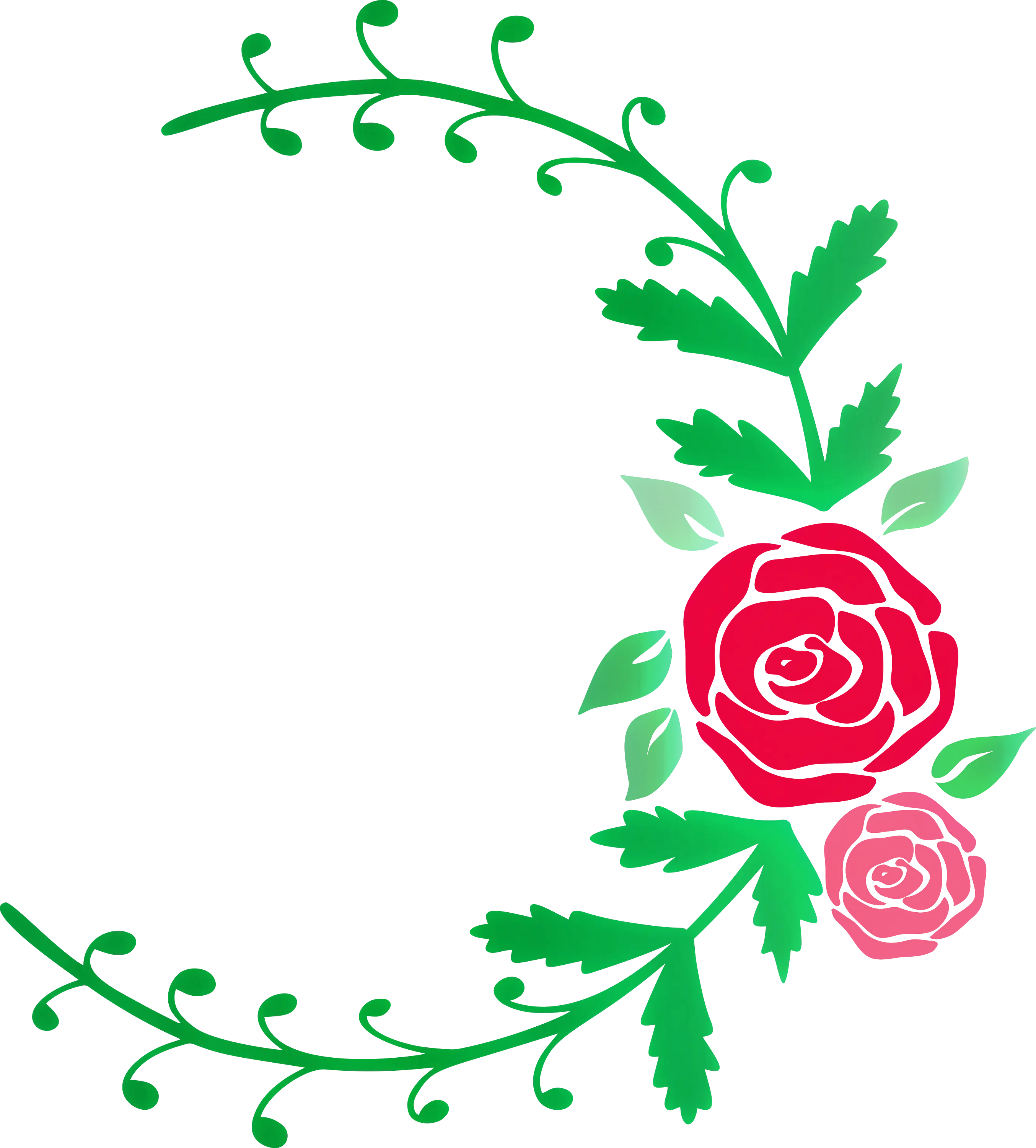 Red Floral Wreath Illustration with Roses