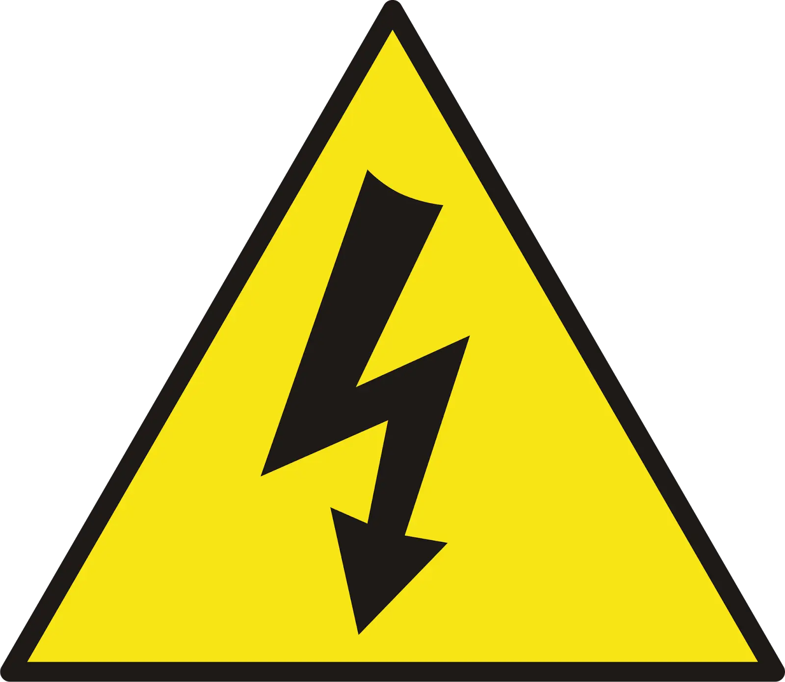 Yellow High Voltage Warning Sign Icon