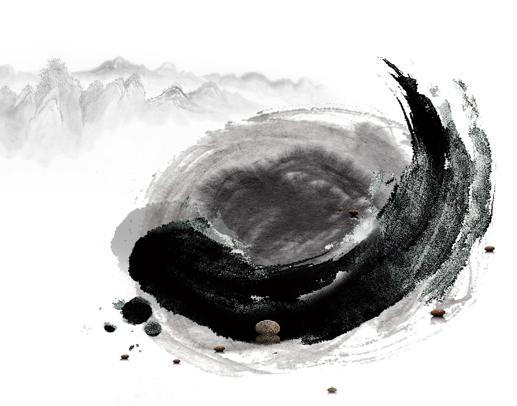Abstract Black Swirl Painting