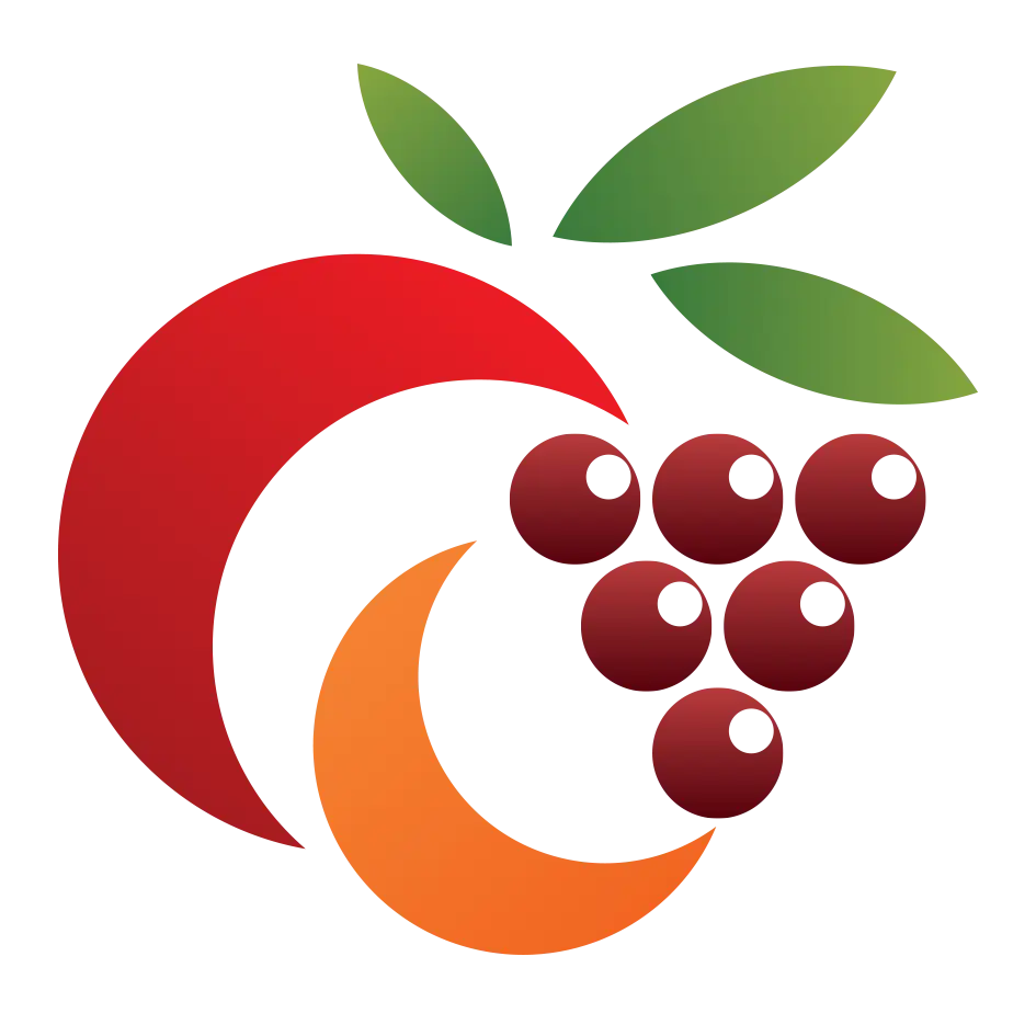 Colorful Fruit Logo with Leaves