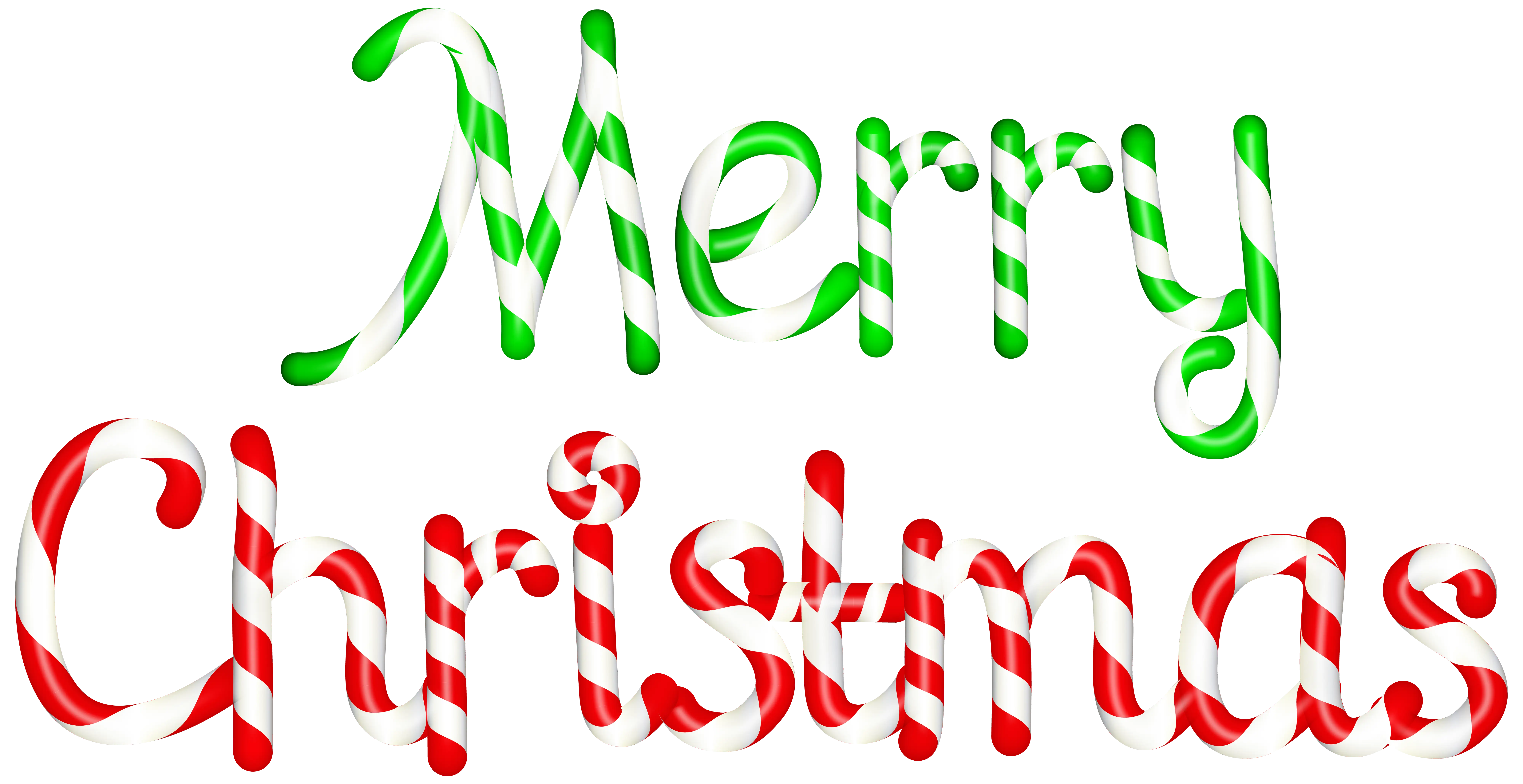 Merry Christmas Candy Cane Text