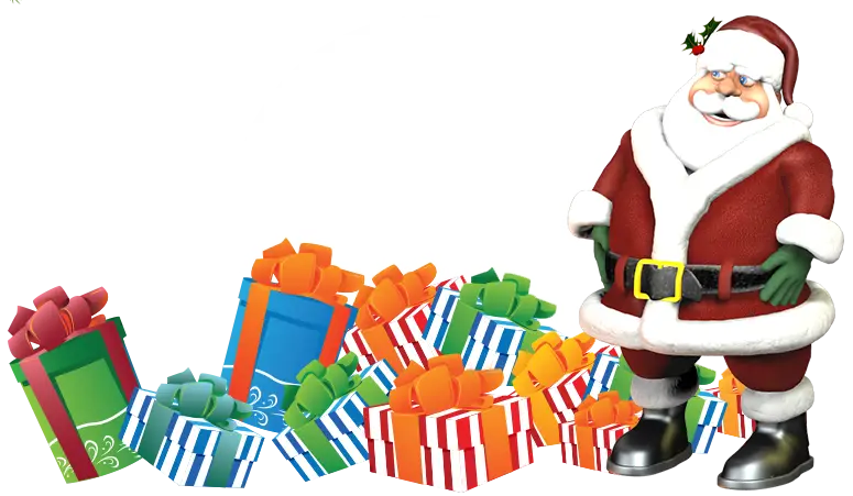 Santa and Gift Boxes for Christmas Holiday
