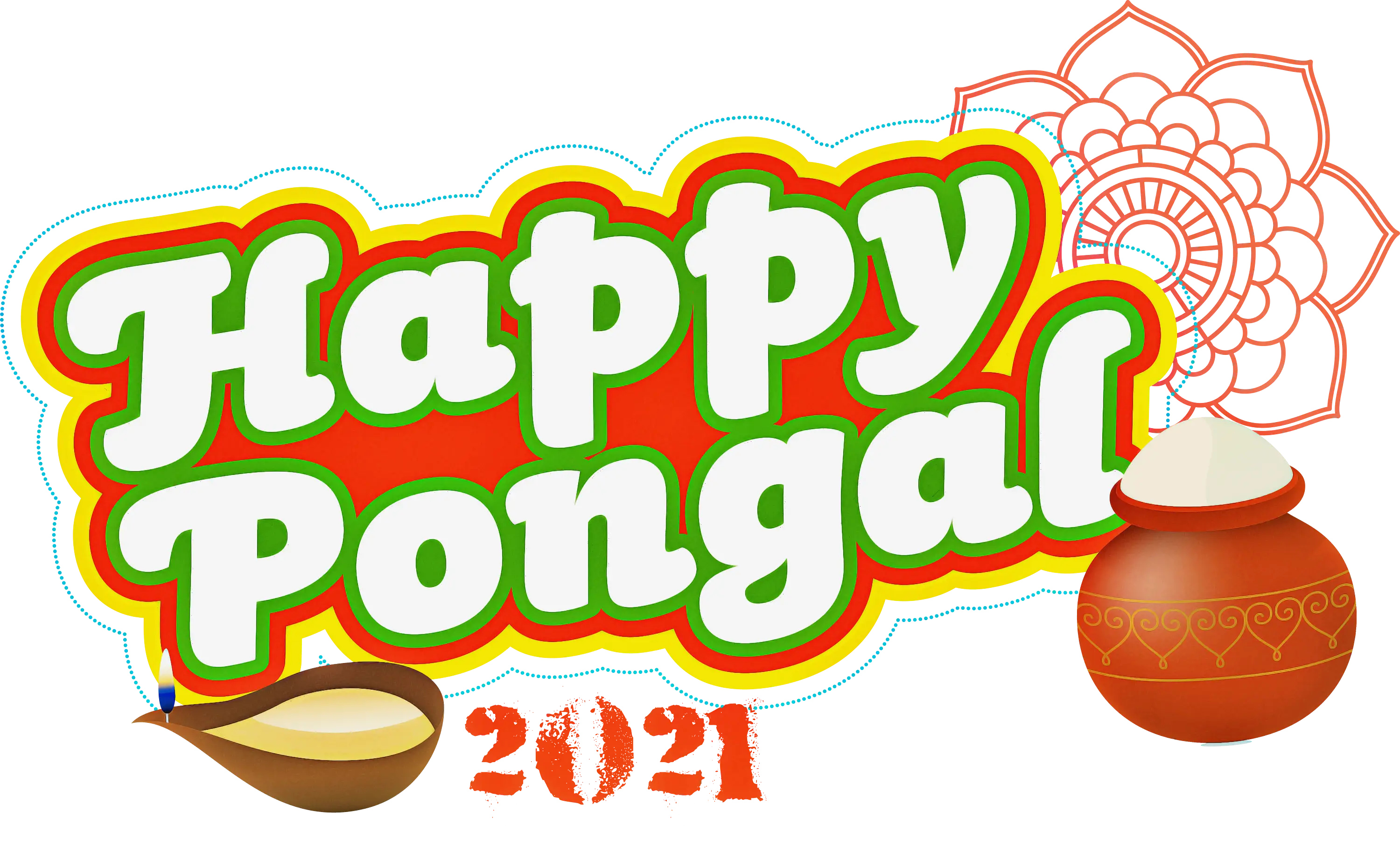 Happy Pongal 2021 Illustration Design