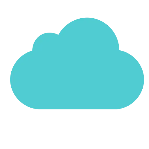 Minimal Cyan Cloud Illustration Design