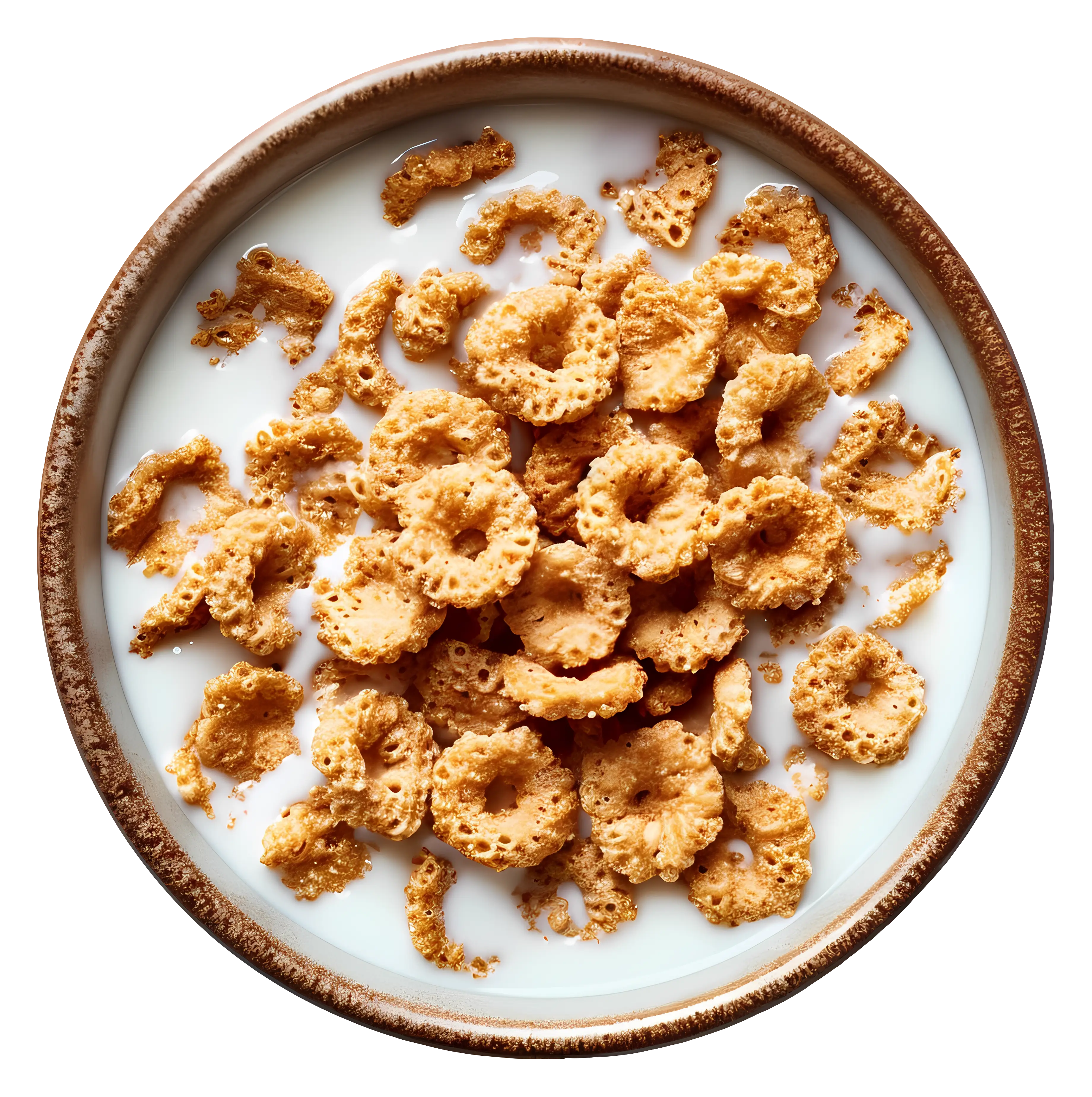 Crispy cereal with milk in bowl
