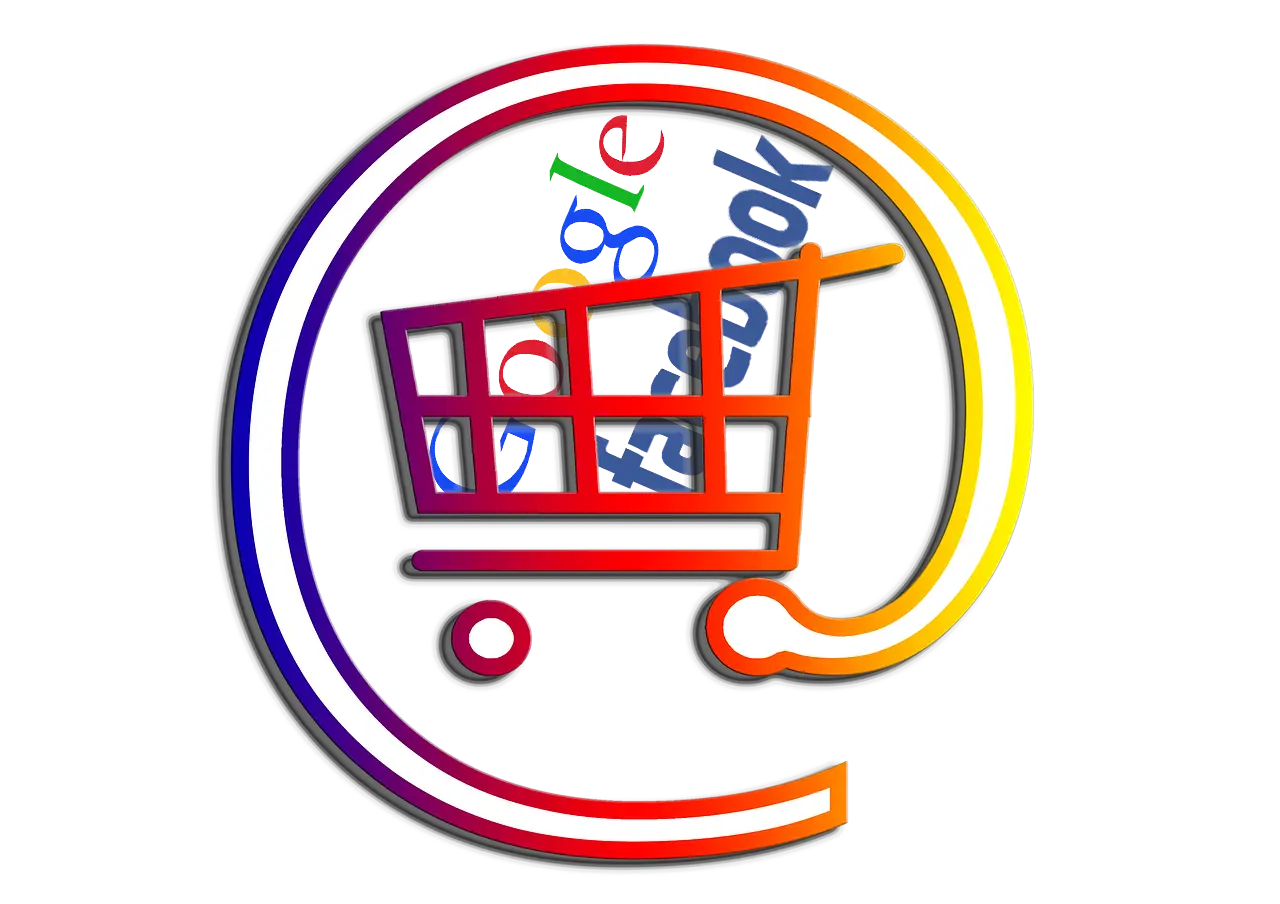 Shopping Cart Logo with Social Media Names